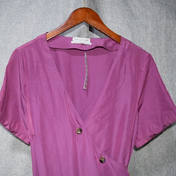 Urban Outfitters Purple Wrap Midi Dress – Size L (NWT) - Picture 2 of 4